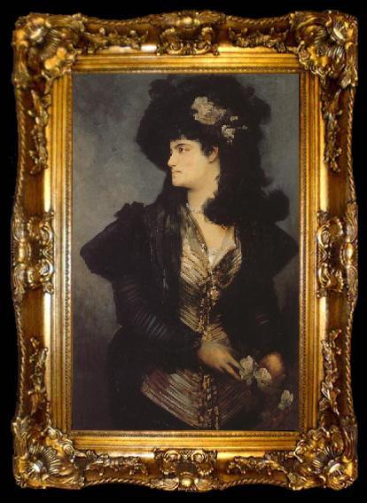 framed  Makart, Hans Portrait of a Lady, ta009-2